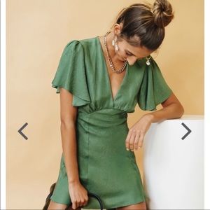 VRG GRL green mini dress
